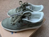 reebok khaki suede trainers