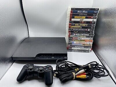 Sony PlayStation 3 Slim 160GB Console - Black With 19 Games All Complete Working