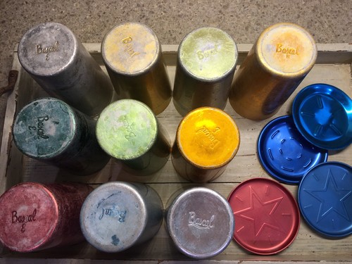 Lot of 10 VINTAGE BASCAL ALUMINUM TUMBLER & 4 Coasters