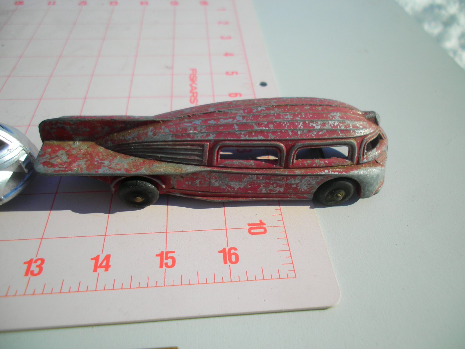 3 Vintage Diecast Manoil 706 Toy Art Deco Blimp Car Futuristic Rocket Zeppelin