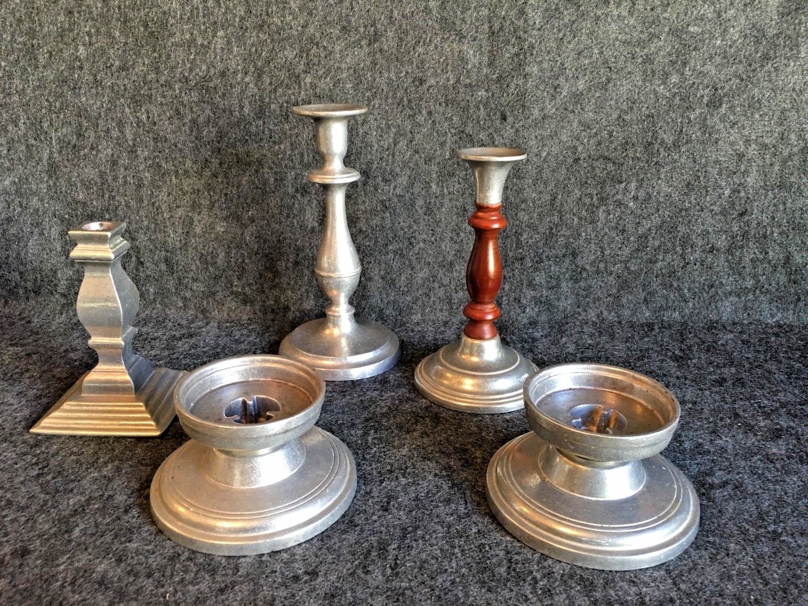 Wilton Pewter Armetale Candle Stick Holders Set of 5 Miscellaneous - Holidays