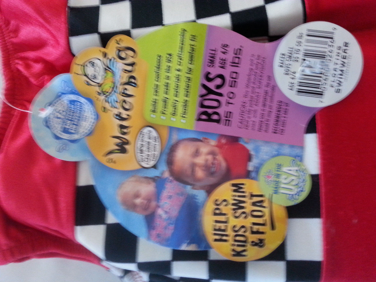 BOYS WATER BUG USA Floating Swimsuit Flotation Suit 2/4 20 TO 35 LBS XSMALL