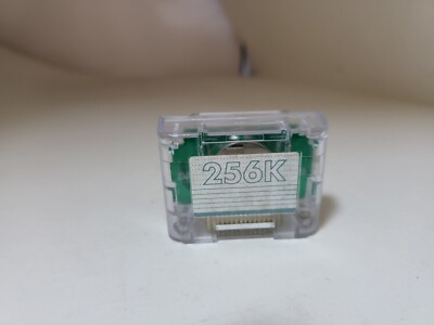 NEW CLEAR 256K MEMORY CARD FOR NINTENDO 64 N64 WITH REMOVABLE CR2032 BATTERY #B4