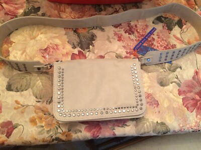 VIOLET RAY TAUPE Beige Tan STUDS Purse CROSS BODY or SHOULDER BAG FROM nyc