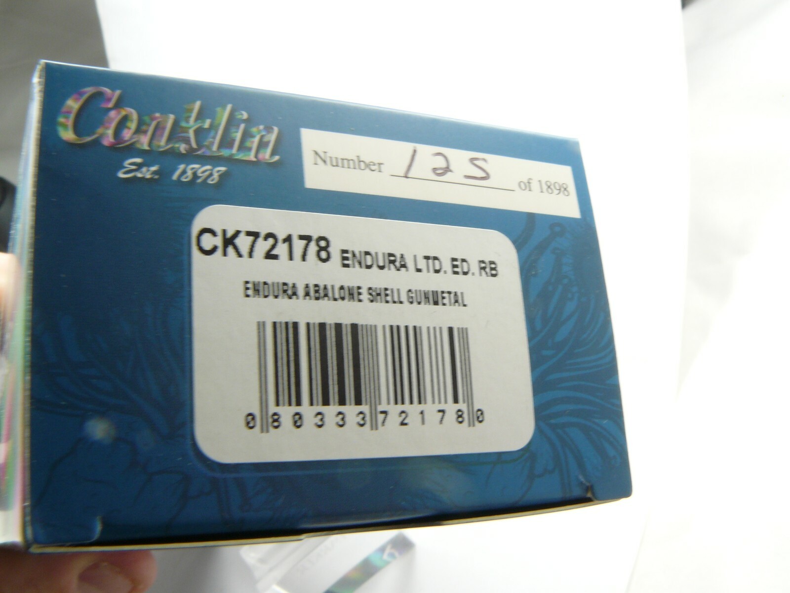 CONKLIN ENDURA ABALONE SHELL LIMITED EDITION 1898 GUNMETAL TRIM  ROLLERBALL PEN