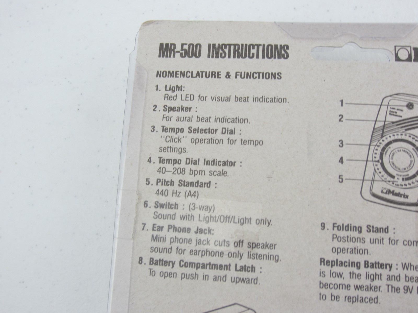 QUARTZ METRONOME MATRIX MR-500-SEALED BRAND NEW ON SALE-POCKET SIZE-VERY RARE!!