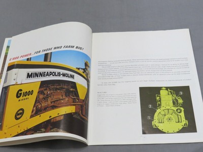 vintage Minneapolis Moline G1000 Tractor Sales Brochure 1965 original 16pgs