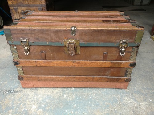 Vintage Norwegian Wood Steamer Trunk