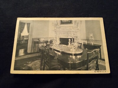 The Dining Room at Mount Vernon - Old B & W Postcard 1940 Postmark