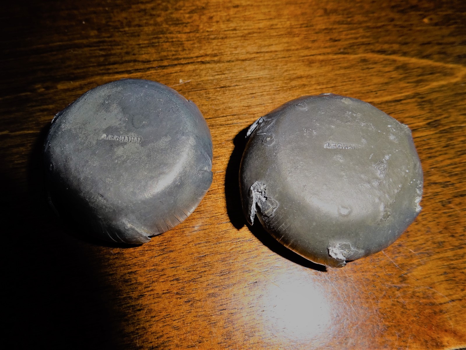 Lot of 2 Antique Pewter Open Salt Dip Cellar E. Chanal France Figural Flower