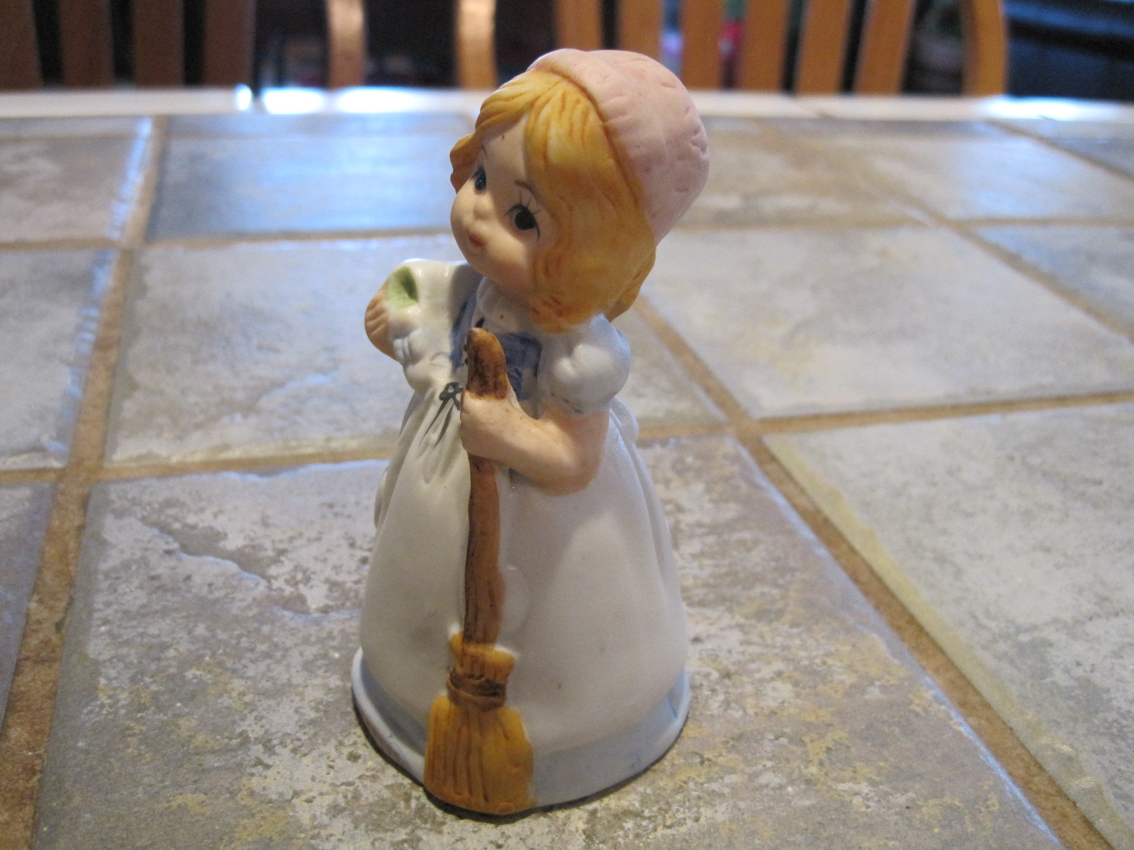 Porcelain Cinderella Bell - Holding Broom and Glass Slipper - Jasco Merri-Bells