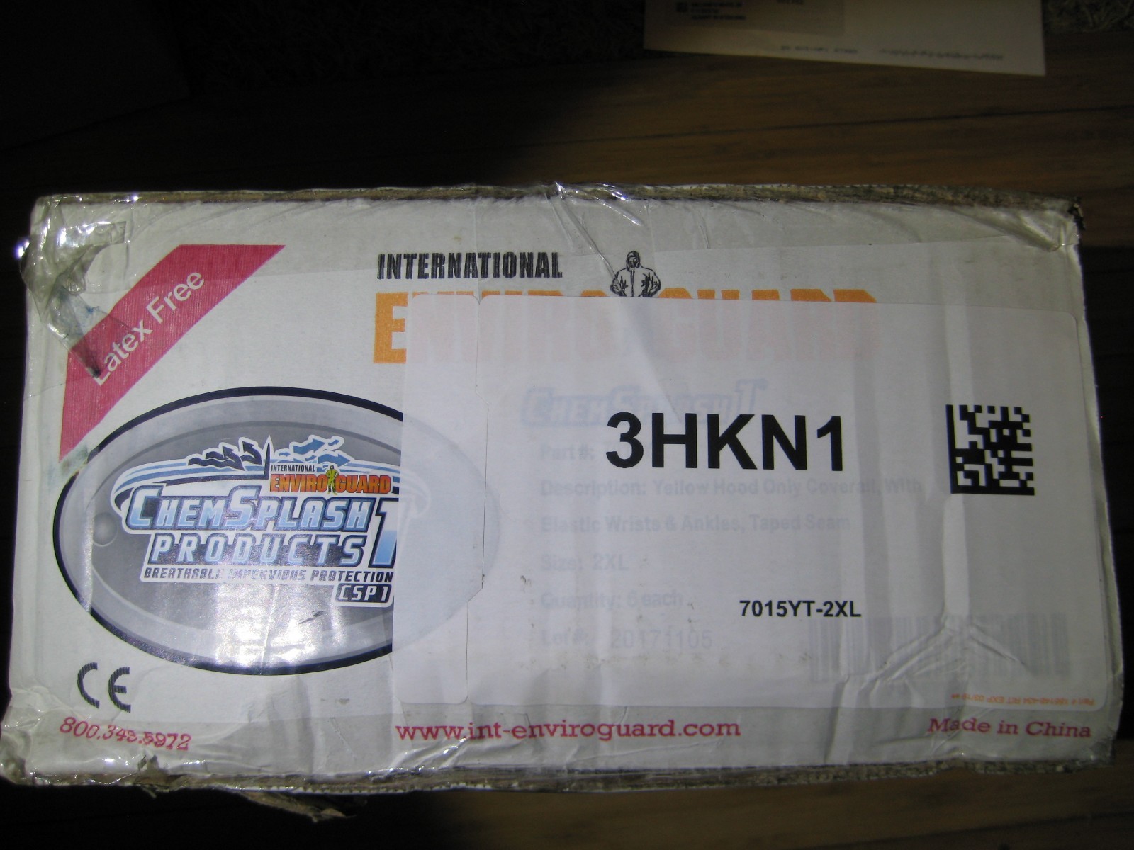 Hooded Chemsplash, Elastic, 2XL, Model 7015YT-2XL, 1 pair