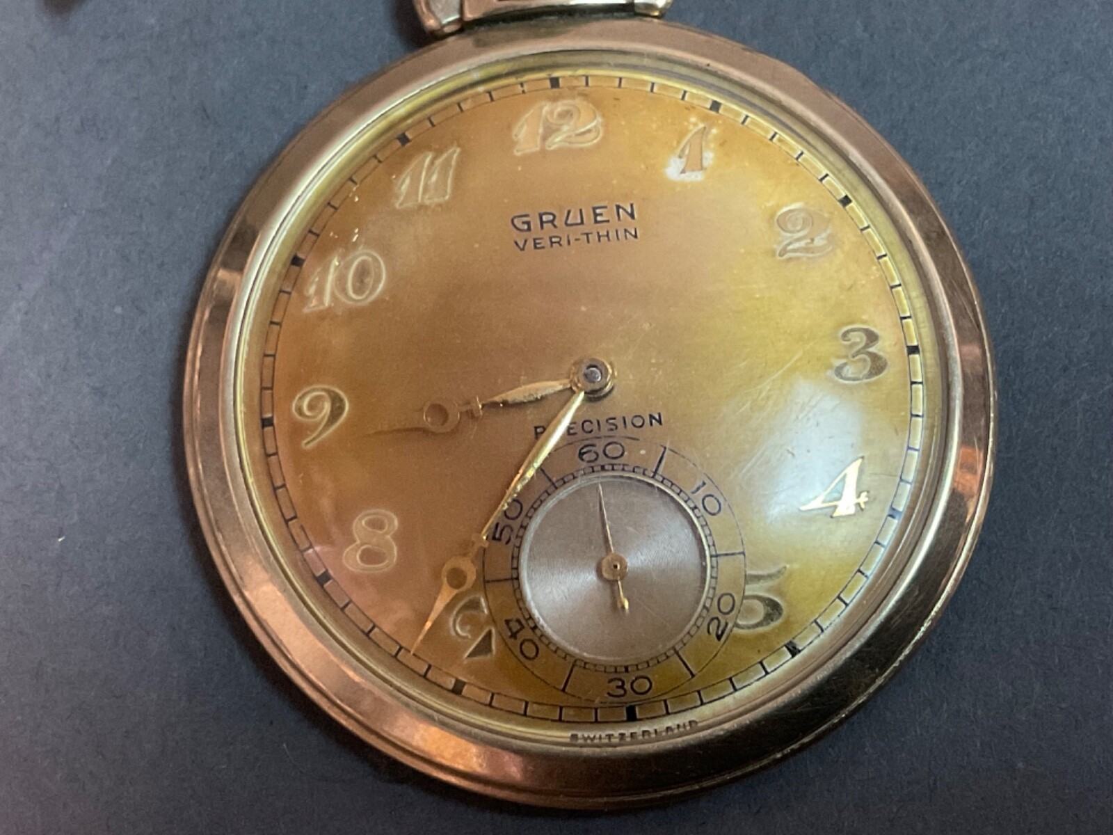 Vintage Gruen Veri Thin Precision Pocket Watch 10K Gold Vintage Gruen Veri Thin Precision Pocket Watch 10K Gold