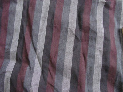 Vintage 60s Fabric STRIPES Cotton Blend Maroon Purple 44