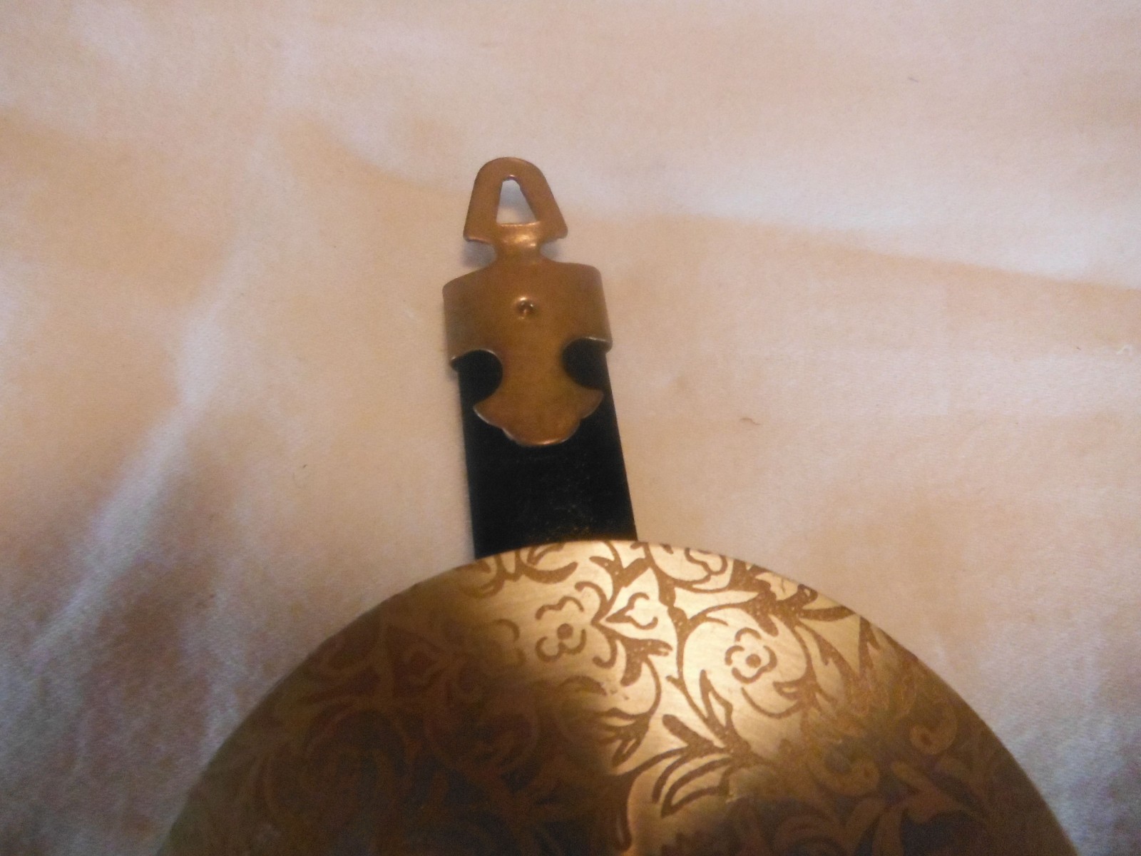 Brass Clad Pendulum Clock Bob With Scroll Pattern in Gold 2 7/8” Diameter Bob