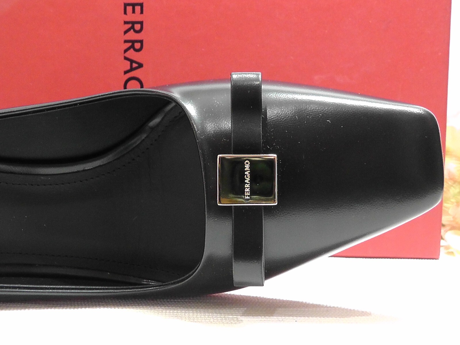 Pre-owned Ferragamo Black Leather Myra Bow Block Heel Pumps Size 9c $850nib