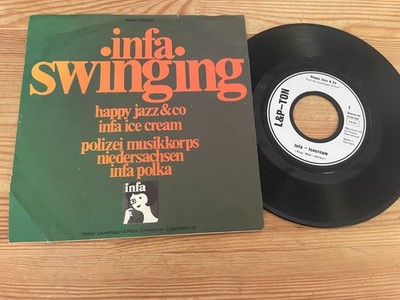 7" Werbe Happy Jazz & Co / Polizei M - Infa Swinging (2 Song) LEUENHAGEN & PARIS