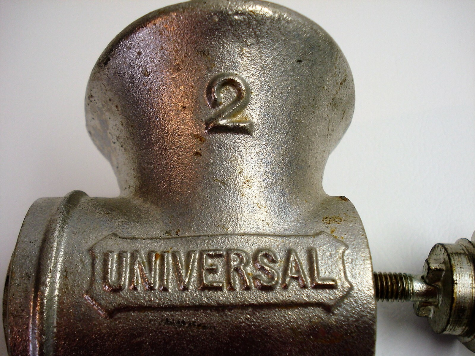 Vtg UNIVERSAL 2 CAST IRON GRINDER Manual--Multi-purpose Meat/Veg-COMPLETE-NICE