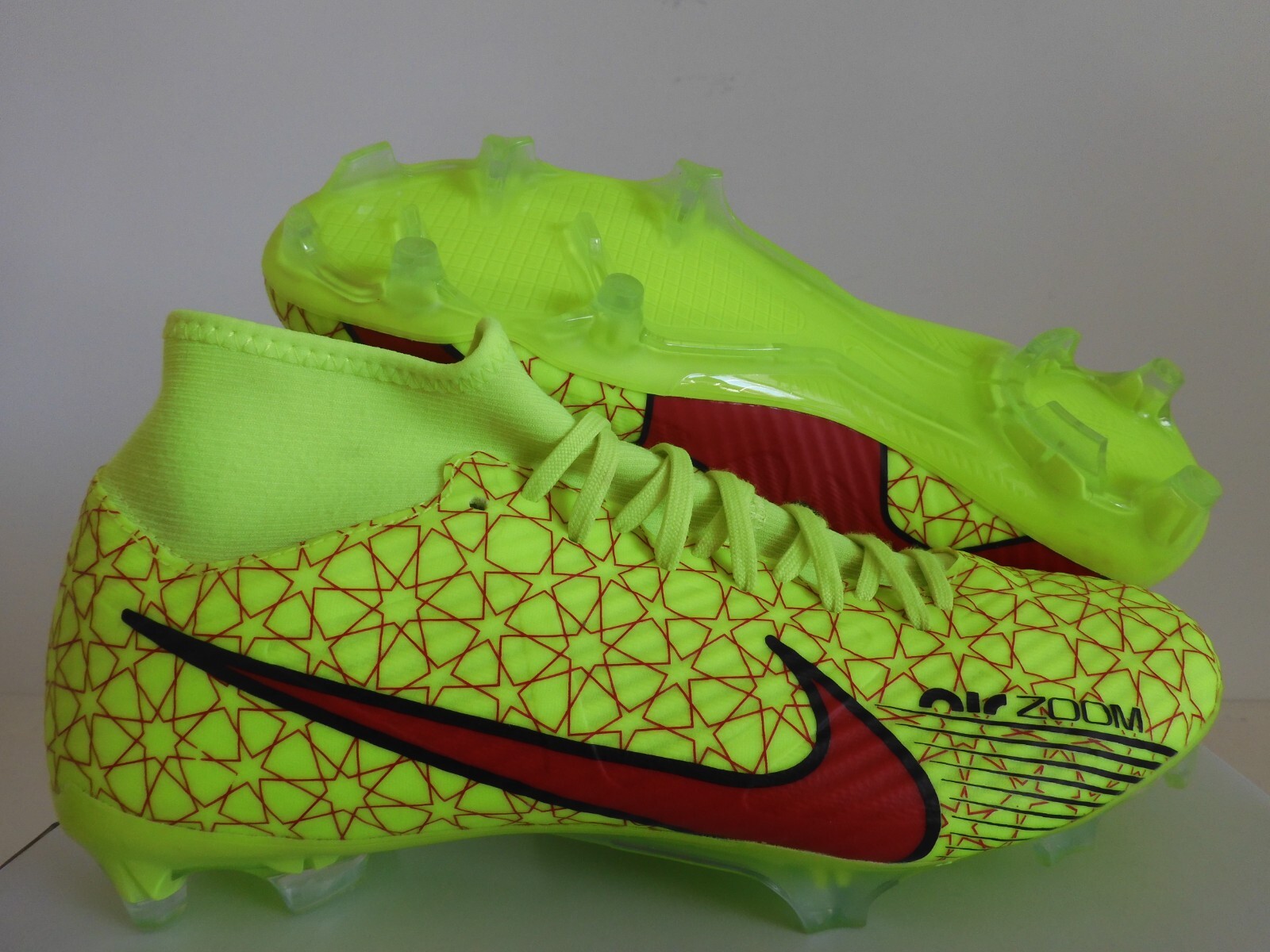 NIKE ZOOM MERCURIAL SUPERFLY 9 ACADEMY FG ID VOLT-RED SZ 8