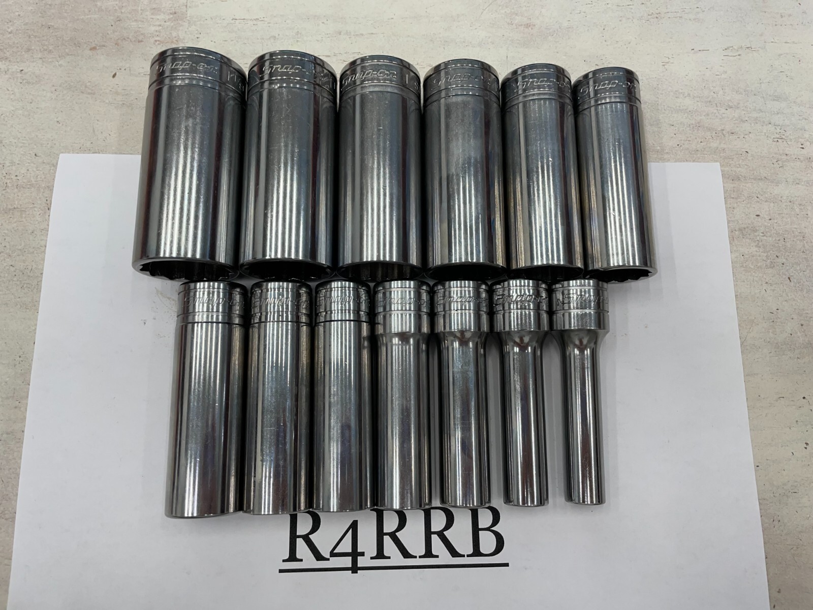 Snap-on Tools USA NEW 1/2" Drive SAE 13 Piece Deep 12PT Chrome Socket Set 313SYA