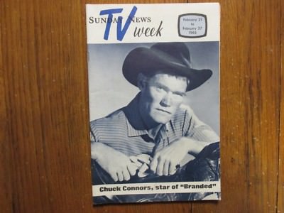 Feb. 21, 1965 Lancaster Pa TV Week Magazine(CHUCK CONNORS