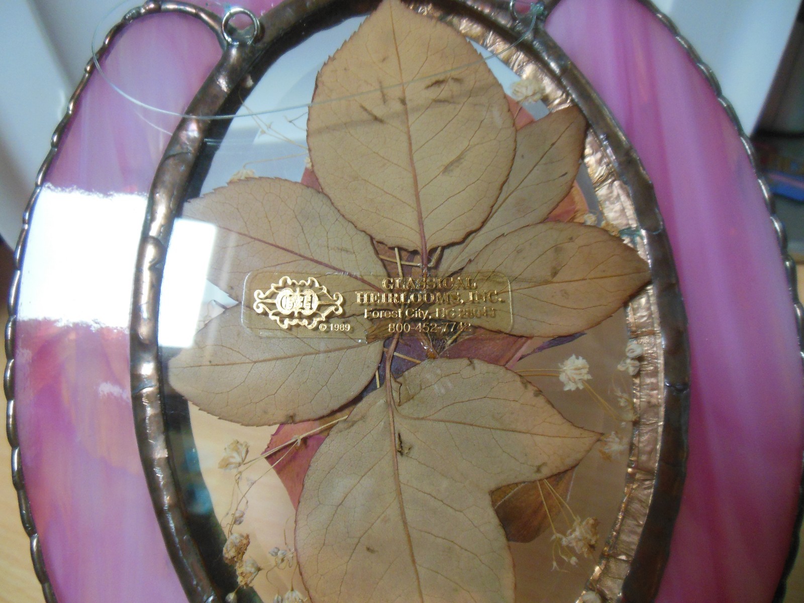 Glassical Heirlooms beautiful, handmade, stained glass Flower Piece Beveled Oval