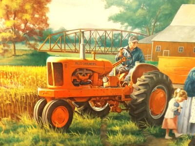 ALLIS-CHALMERS ART by CHARLES FREITAG - GRANDPA'S FARM - MODEL WD45 - PRINT ONLY