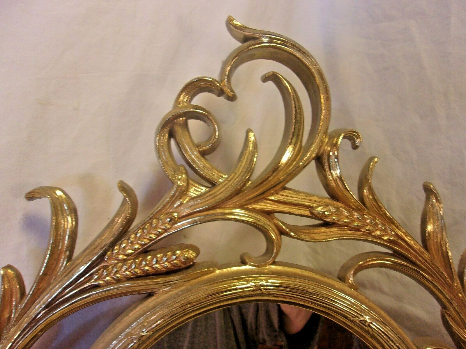 Vintage mid century SYROCCO(cast resin) mirror 24x33 mirror 15x20 3/4