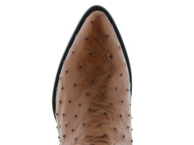 Pre-owned El Presidente Mens Cognac Real Ostrich Skin Leather Western Cowboy Boots J Toe In Brown