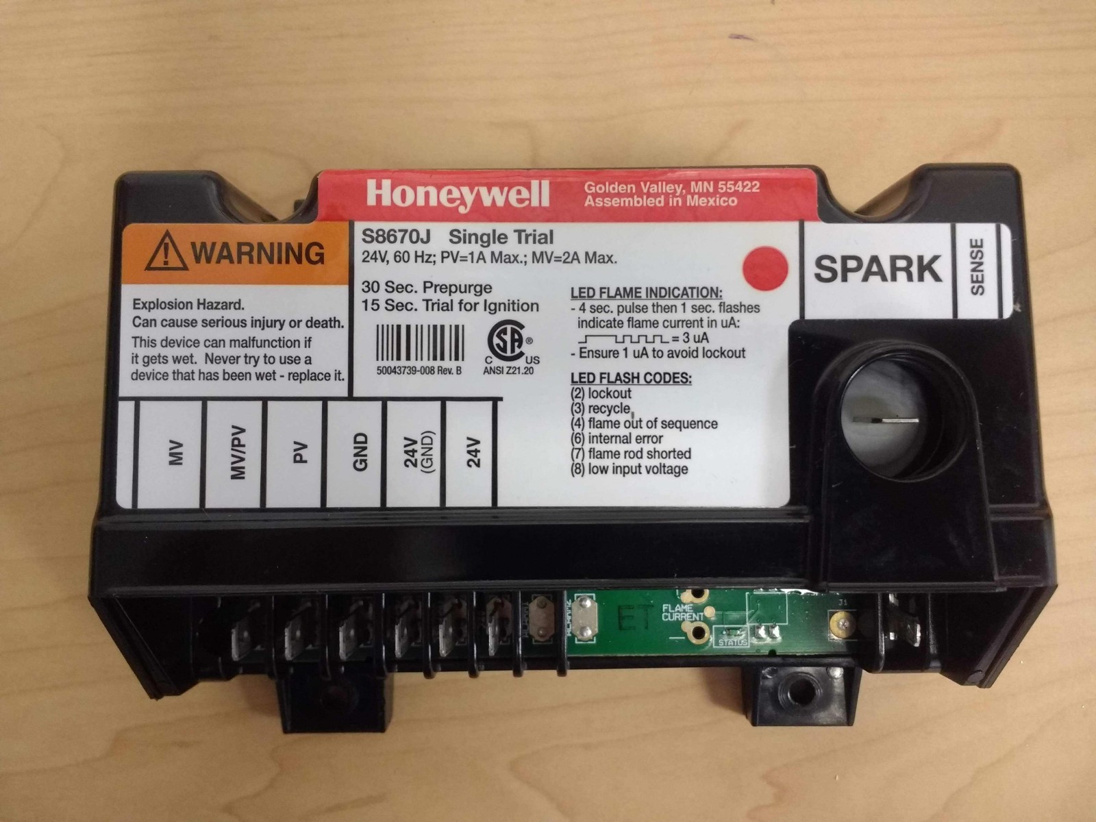 Honeywell Furnace Integrated Pilot Module Ignition Control Circuit