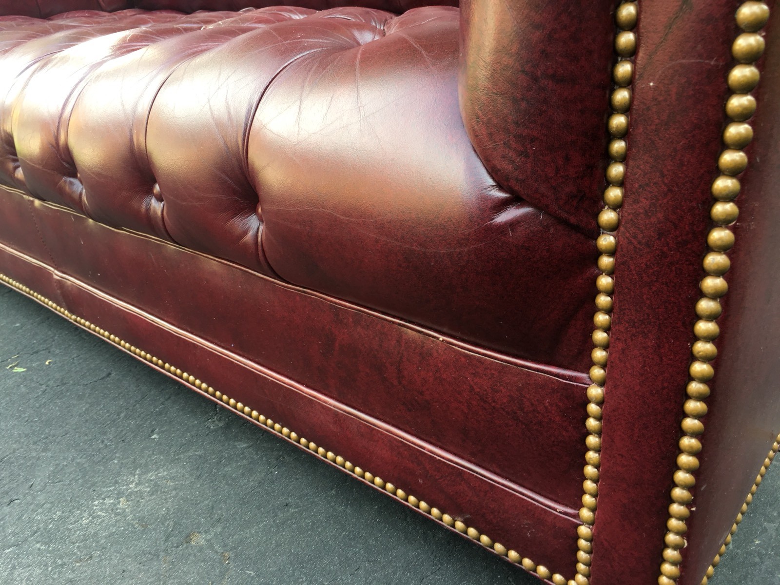 Hancock & Moore Tufted Chesterfield Sofa Loveseat in Red Oxblood Leather