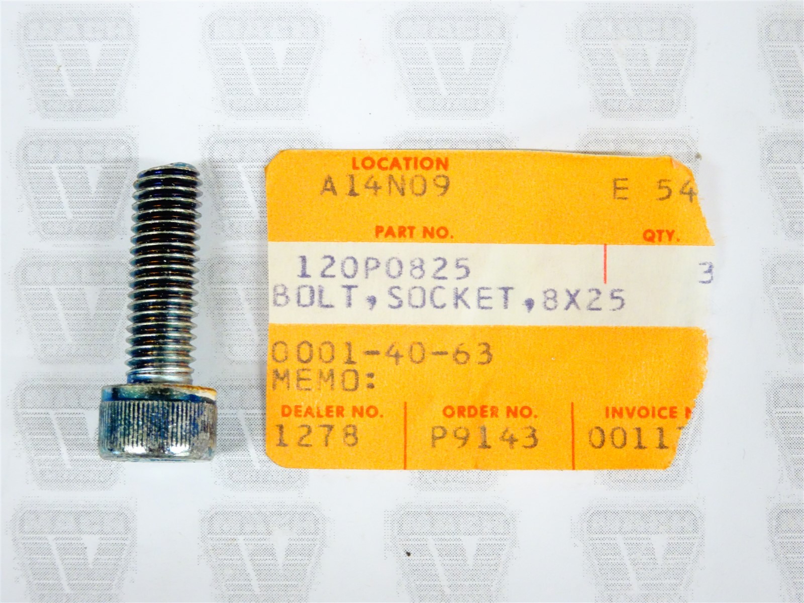 Kawasaki NOS NEW 120P0825 Socket Bolt 8x25 EX KZ VN ZG ZL ZN
