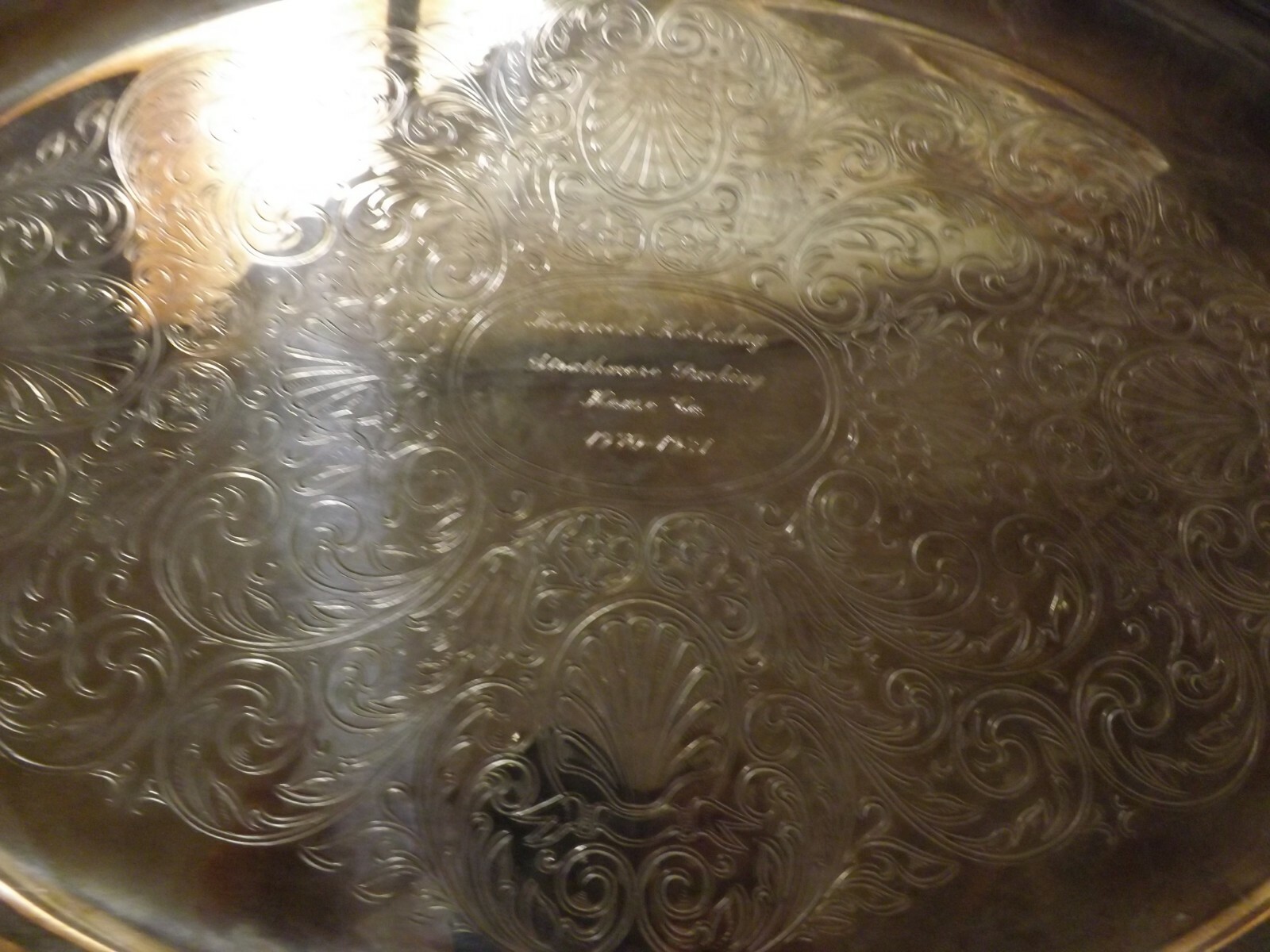 ONIEDA Silver plate Butlers Tray OVAL With Handles 24