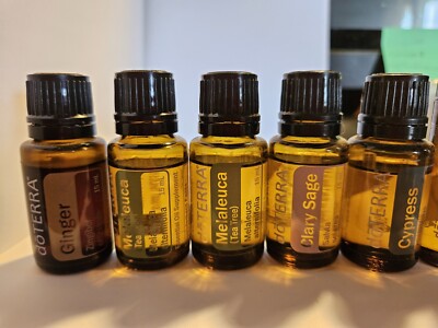 DoTerra Essential Oils Lot, Clary Sage, Melaleuca, Ginger, Cypress 