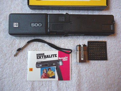 Vintage Lot Of 2 Camera Items,1,Kodak Ektralite 500 Outfit,1,GE M25 12 Bulb Pack