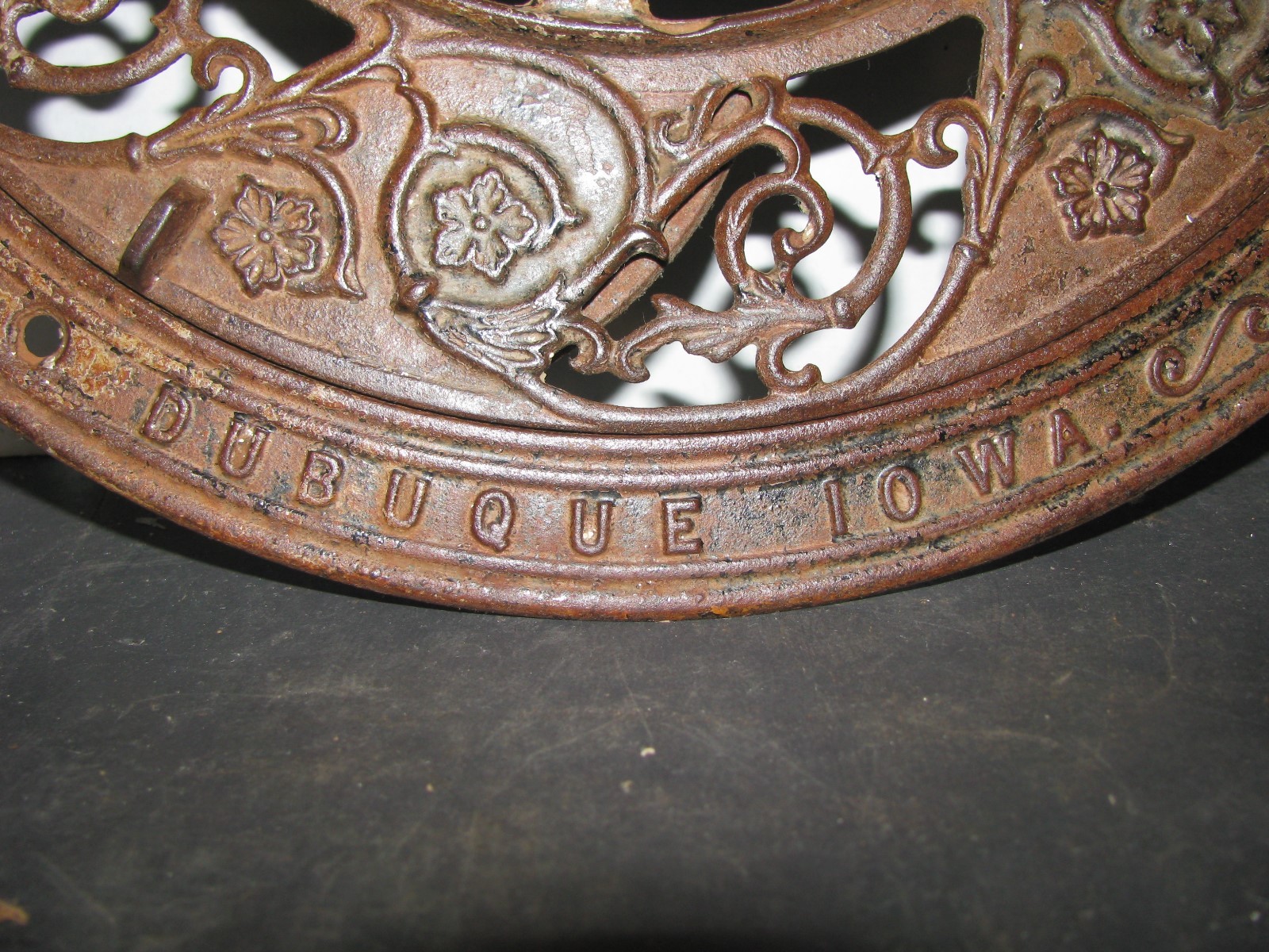Adams Co Dubuque Iowa Very Ornate Cast Iron wall or floor register Grate 15.5 in
