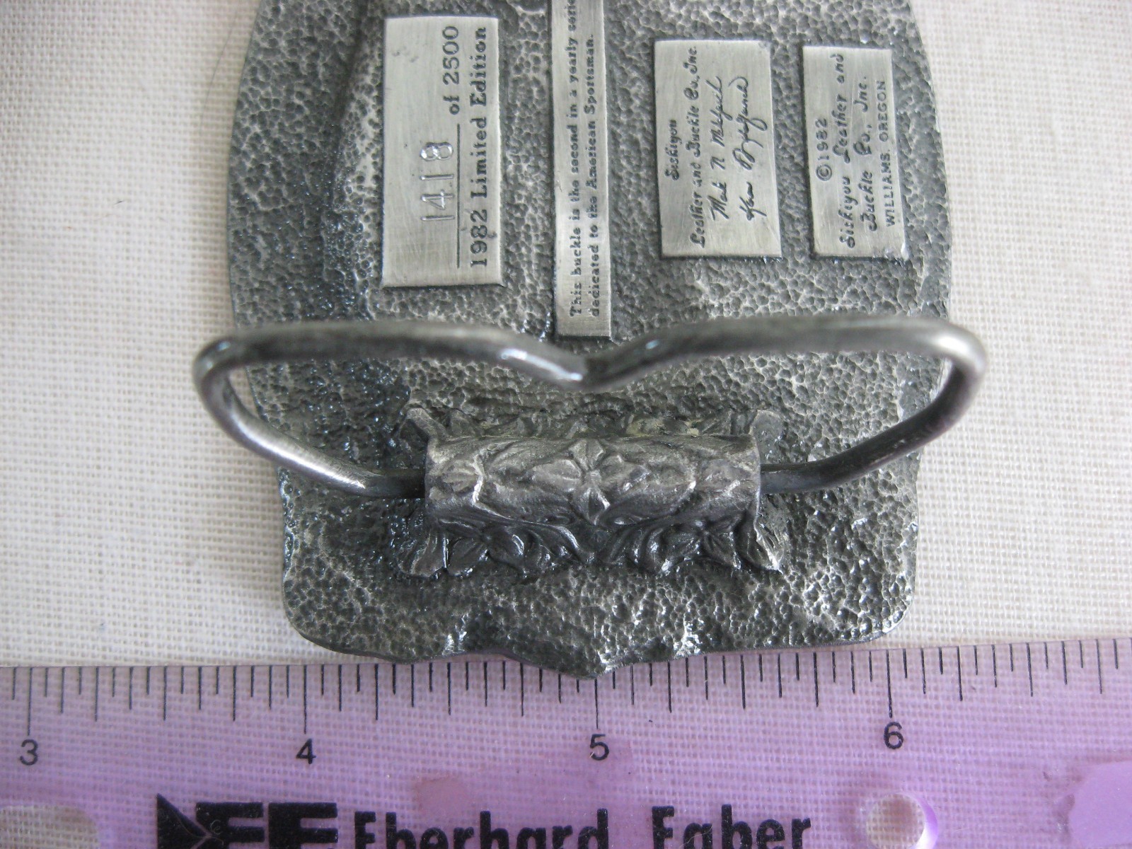 1982 Siskiyou Belt Buckle American Sportsman 1418/2500 Commemorative hunting