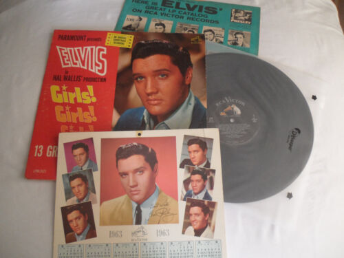 ELVIS 1st Press 1962 Girls Girls Girls LP with SUPER RARE Calendar