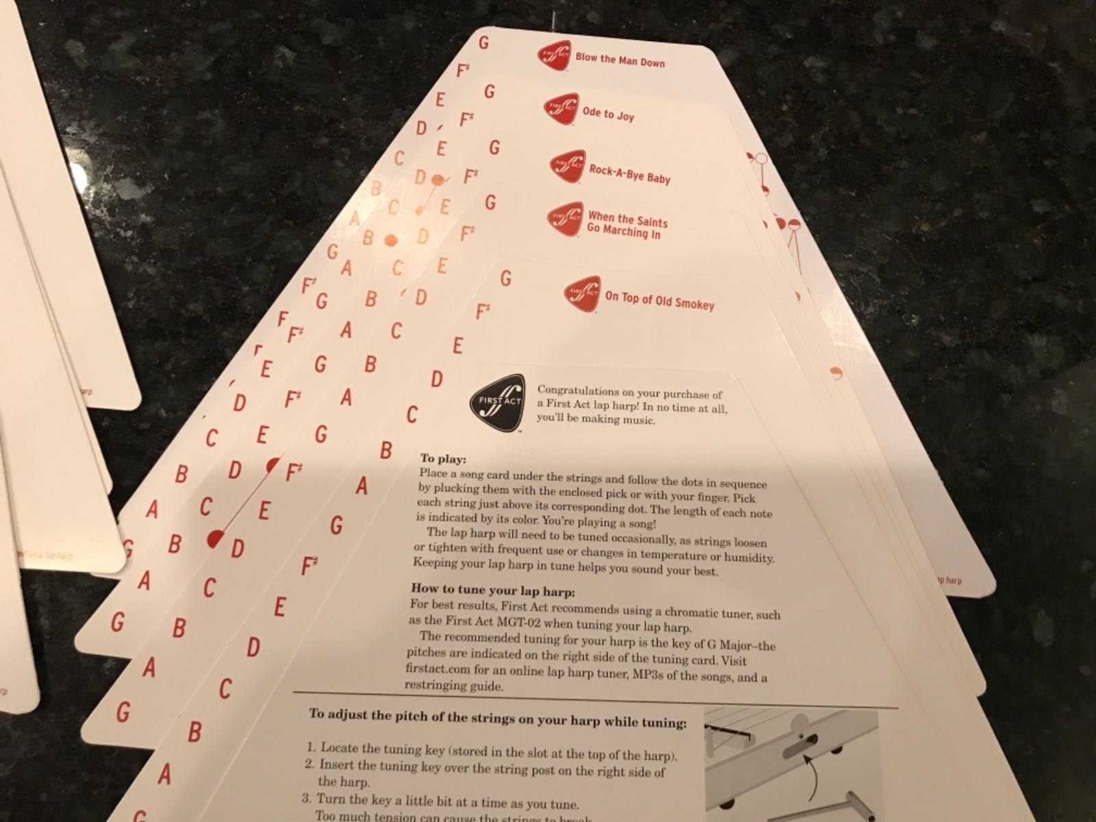 FIRST ACT Lap Harp Dulcimer Musical Instrument With Music #675