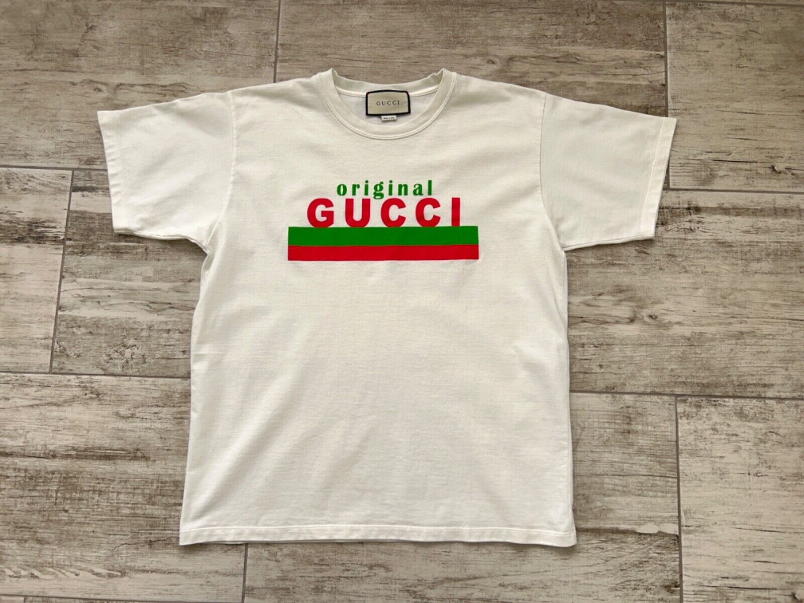 Mens Gucci Original Big Logo White Tee T Shirt Oversize Mens Gucci Original Big Logo White Tee T Shirt Oversize
