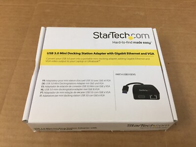 StarTech USB 3.0 Mini Docking Station Adapter with / to Gigabit Ethernet and VGA