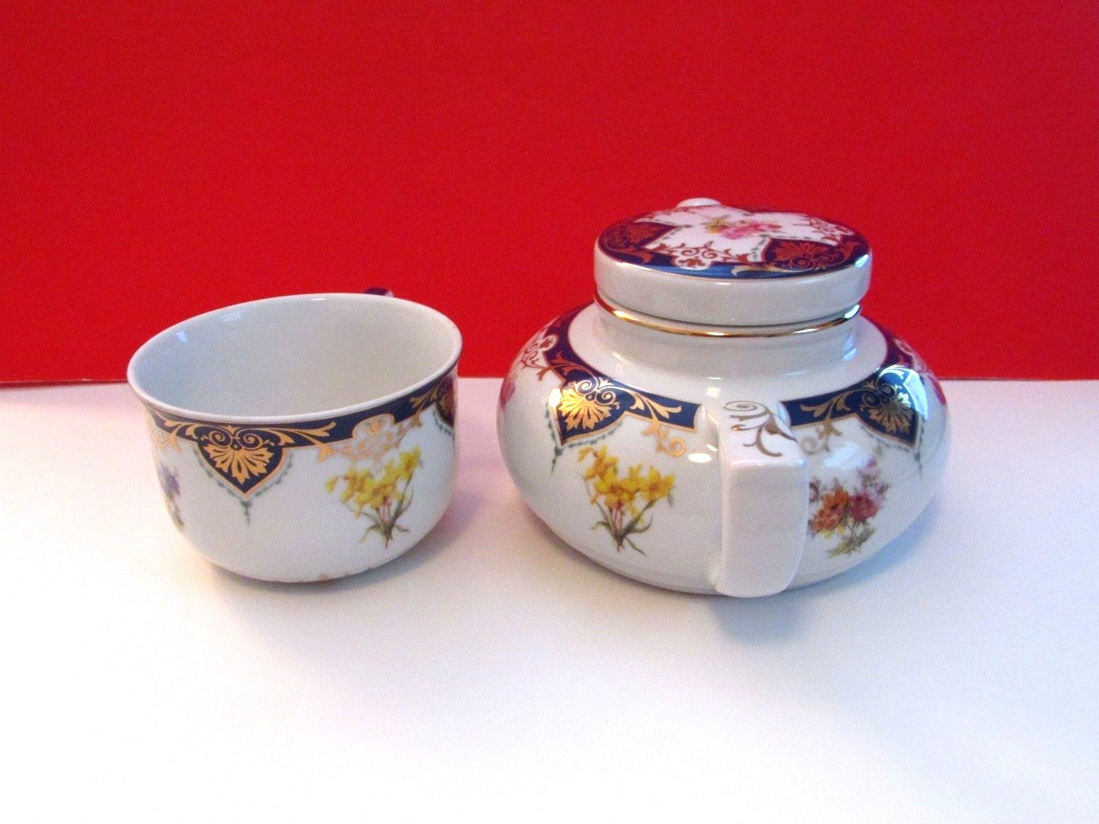 Andrea by Sadek Vanderbilt Service Teapot and Cup Biltmore Estate