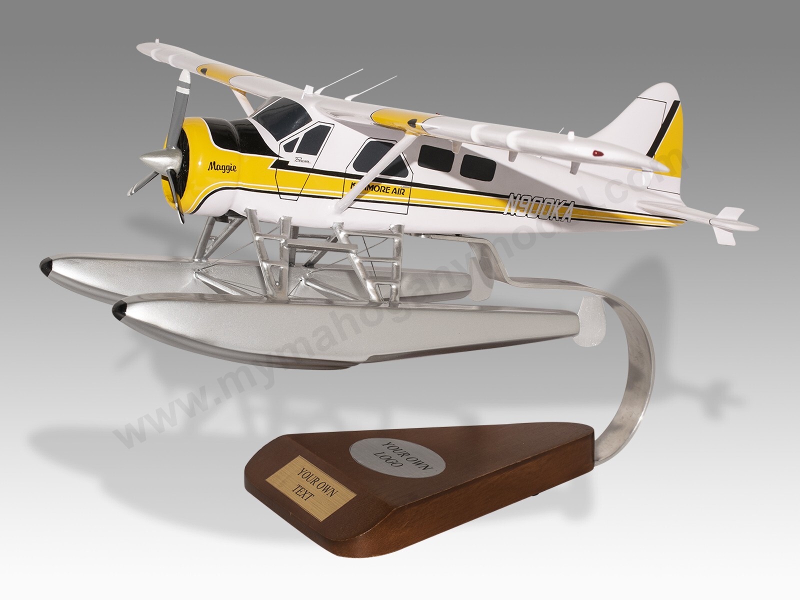 アオシマ1/12 DE HAVILLAND 2 TWO SEATERS De Havilland DHC-2 Beaver Kenmore Air Desk Wood Airplane