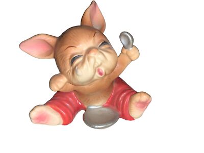 Baby Bunny Rabbit Porcelain Figurine Begging for it's Meal Home Decor