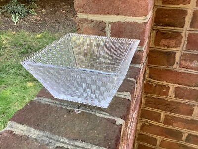 Tiffany Crystal Basketweave 8''  Square Dish NIB