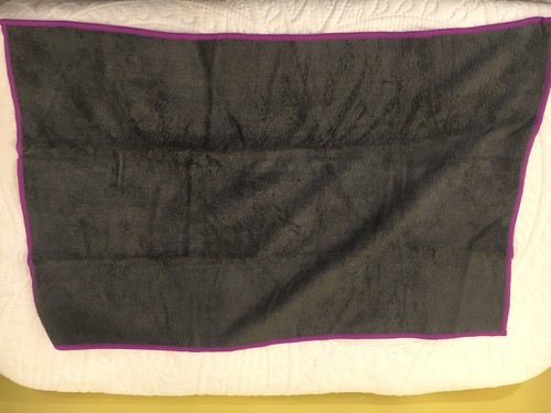 Two Yoga microfiber large Hand Towel Towels Sized Perfectly Mat Gray/Purple B59