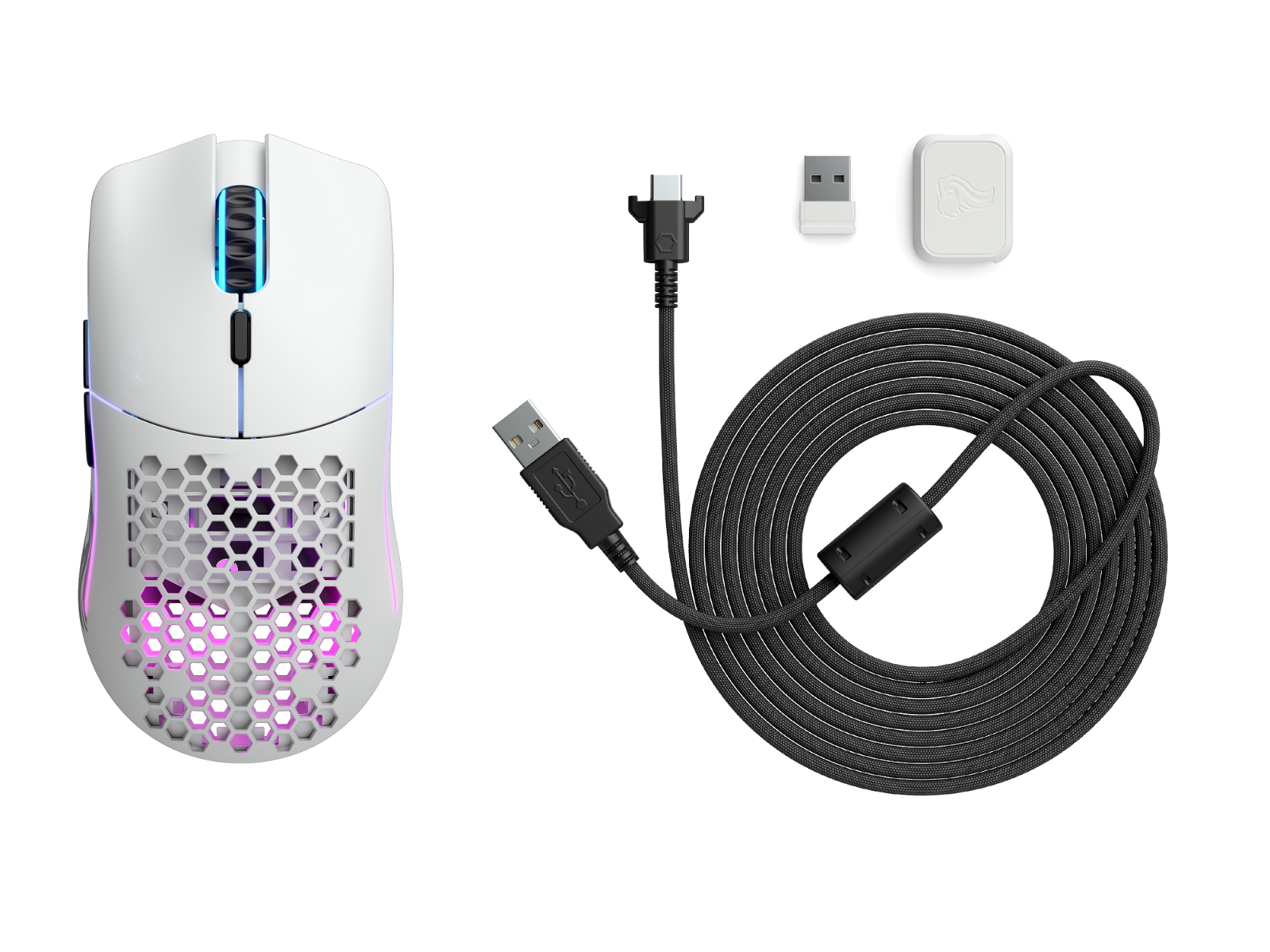 Matte White Glorious Model O Minus Wireless Gaming Mouse