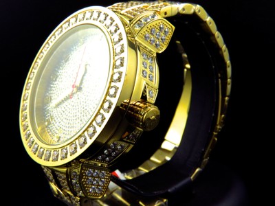 Pre-owned Khronos Yellow Iced Bezel & Band  Jojino Joe Rodeo Genuine Diamond Watch 50mm