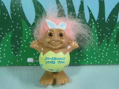 EASTER SOMEBUNNY LOVES YOU SPECIAL WIND UP TOY - 3'' Russ Troll - NEW IN BAG