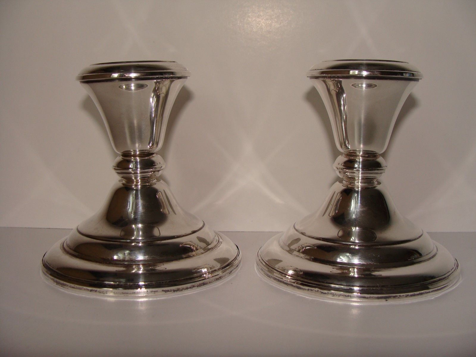 Frank M. Whiting & Co. Vintage Sterling Silver Glass Compotes / Candle Holders